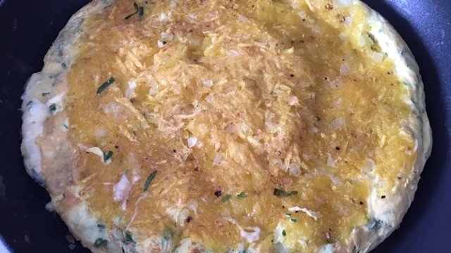 Mandioquinha com ovos