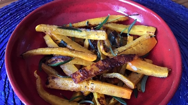 Abóbora assada com alecrim