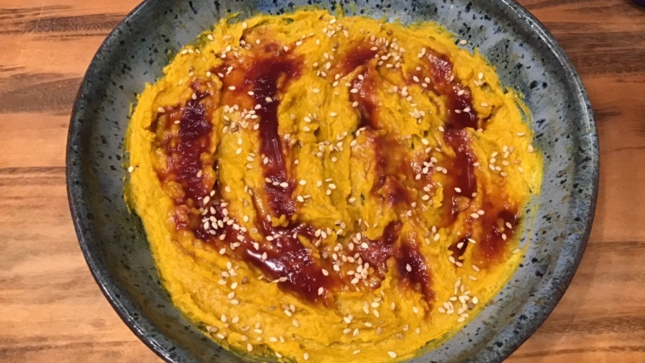 Pasta de abóbora e tahine